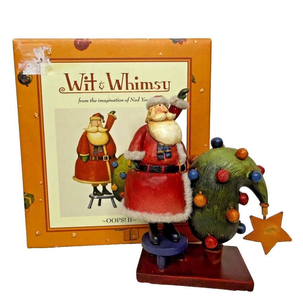 Wit & Whimsy Figurine "OOPS! II" Santa Christmas Tree by Ned Young Lang & Wise